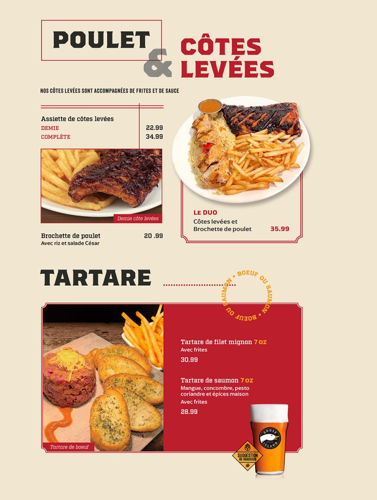 Poulet & côtes levées et tartare