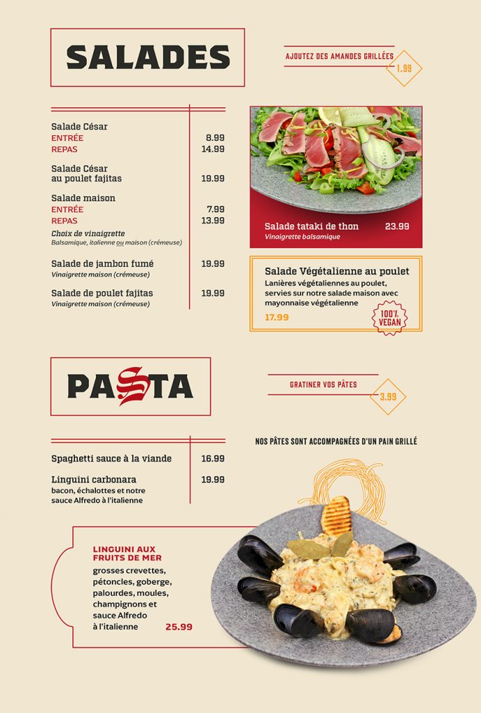 Salades et pasta
